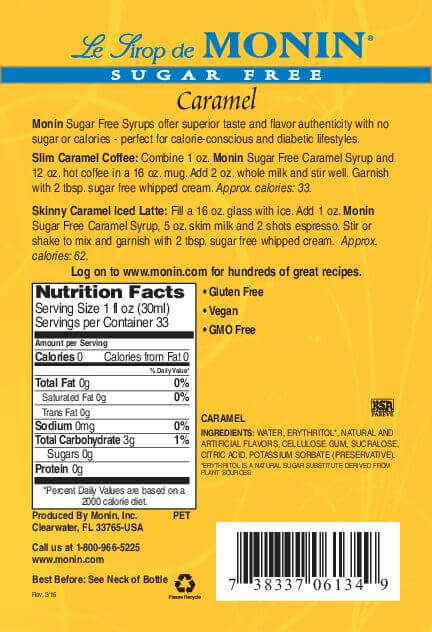 Sugar Free Caramel by Monin (4pk) - Image 3